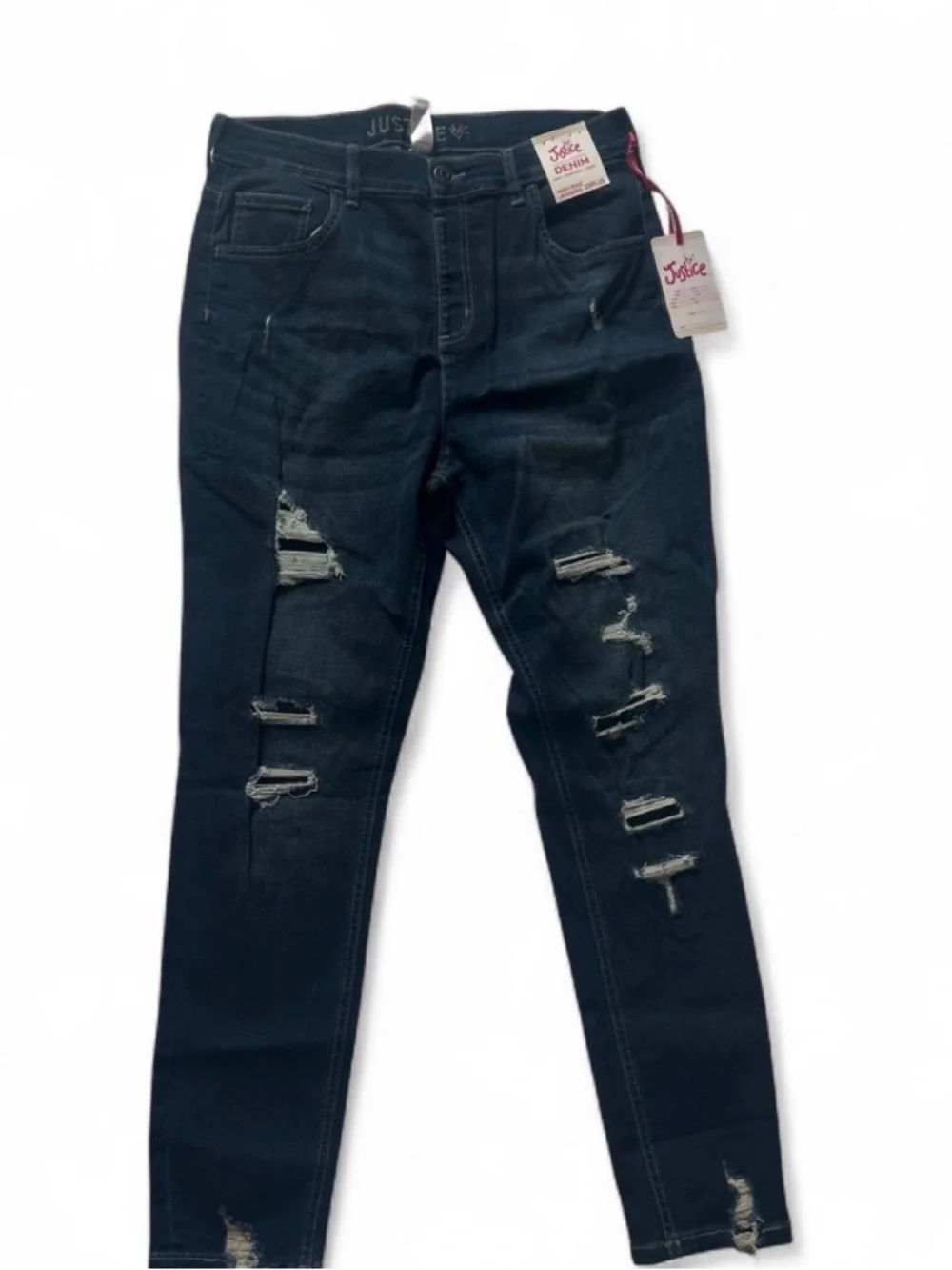 Justice Dark Blue Ripped High Rise Girl’s Jegging Jeans